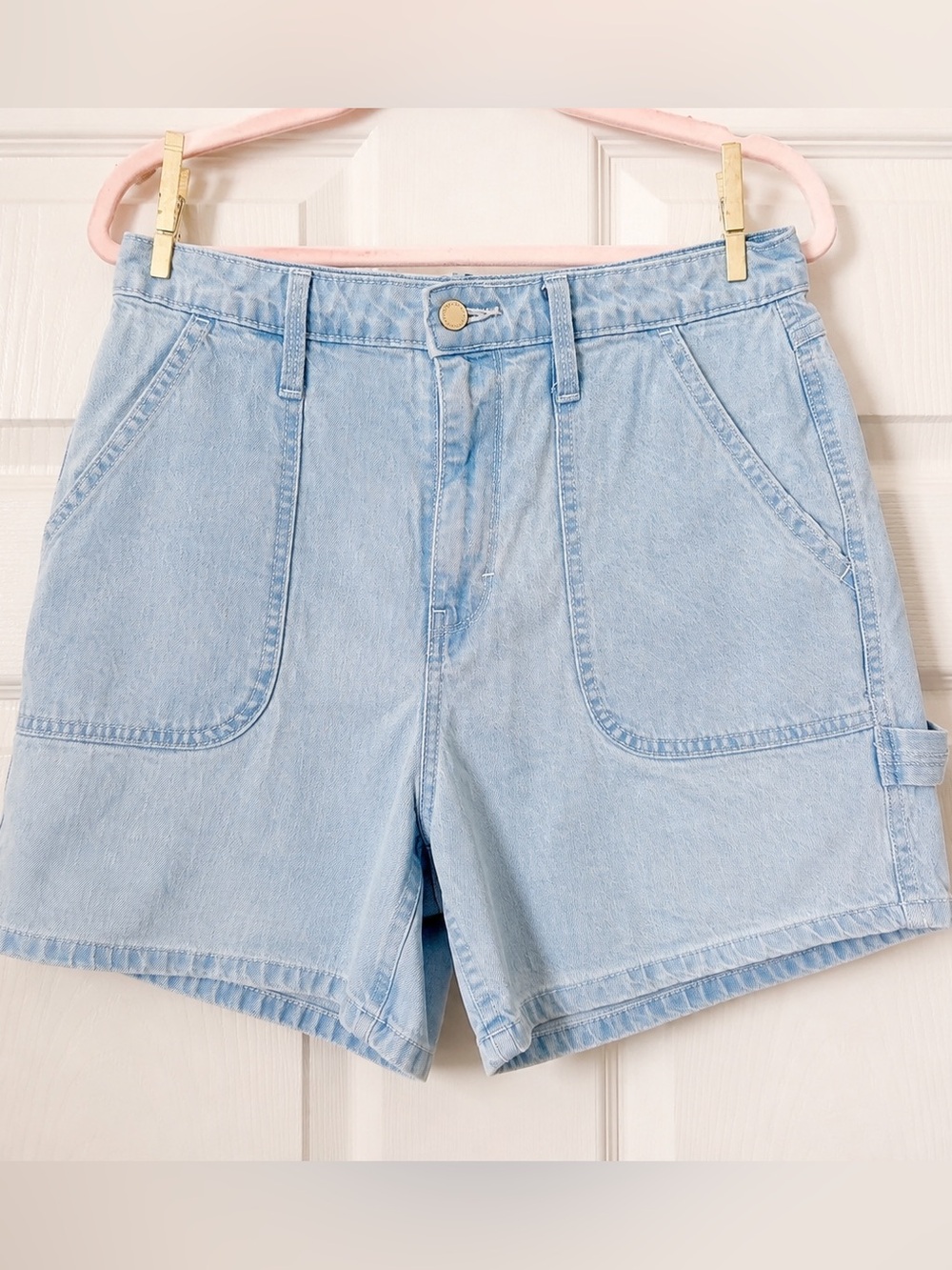 universal thread highest rise midi utility denim shorts 8/29 light wash y2k